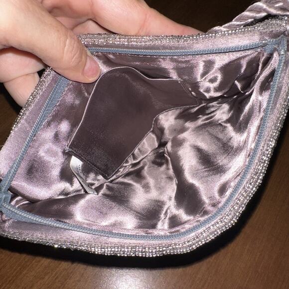 Regale Vintage Formal Floral Half Moon Circle Crossbody bag Satin Rope - Picture 8 of 16